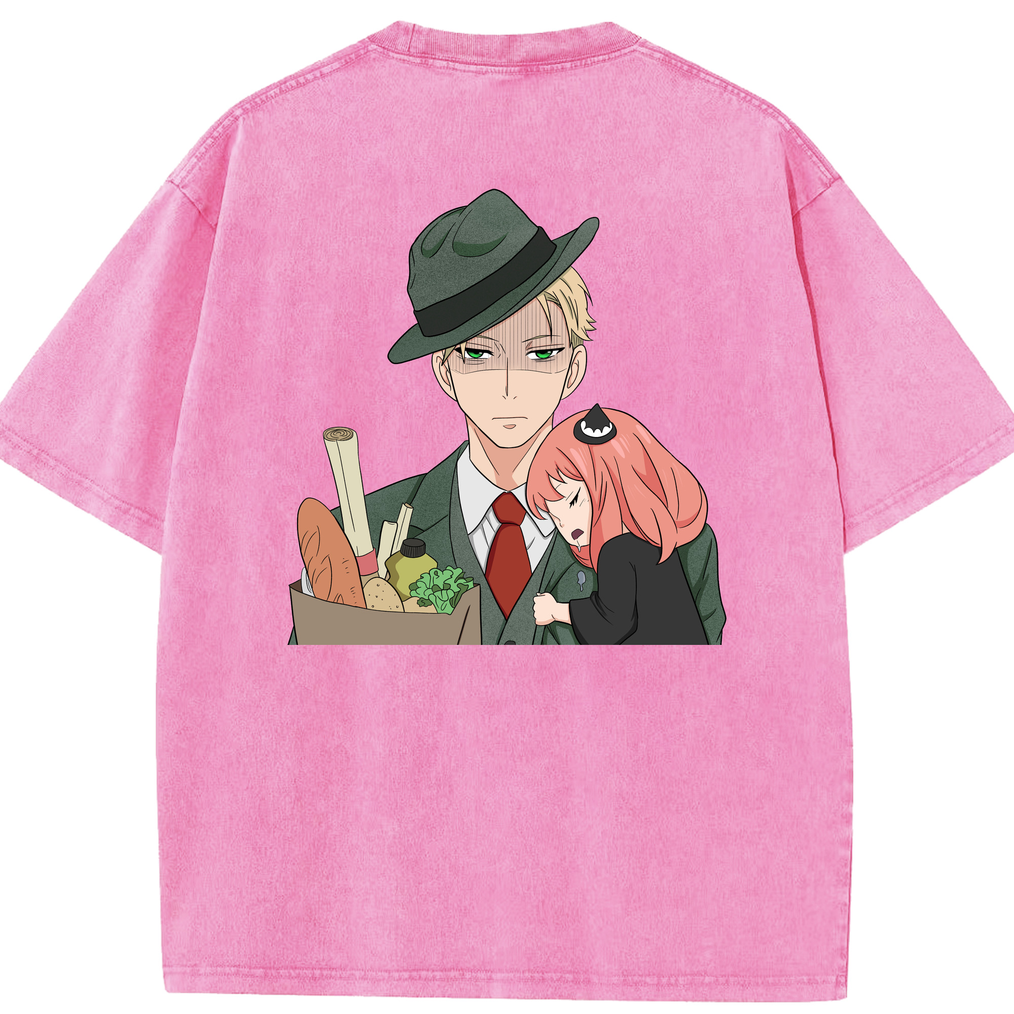 （画像用） SPY×FAMILY间谍家家酒 綿100% ヴィンテージ風 半袖Tシャツ（背面プリント）